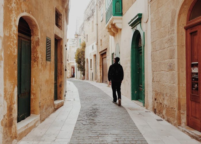 Man walking the streets of Malta